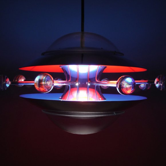 VERV DESIGN LANCE TANKERSLEY SPACE AGE VERV LAMP/LIGHT HANDBLOWN GLASS ORBS**NEW - Picture 3 of 11